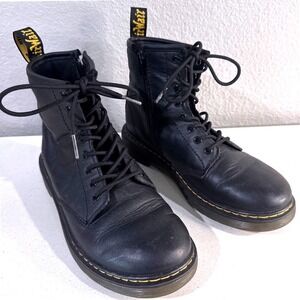 Dr. Marten's Airwair 1460 Youth 3 Black Combat Leather Lace Up Boots Boy's Girls